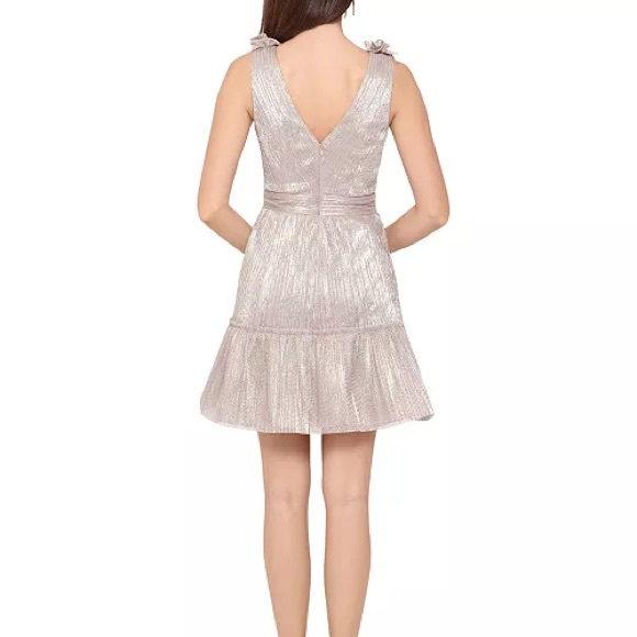 XSCAPE Metallic Ruffle Trim Dress - Picture 5 of 13